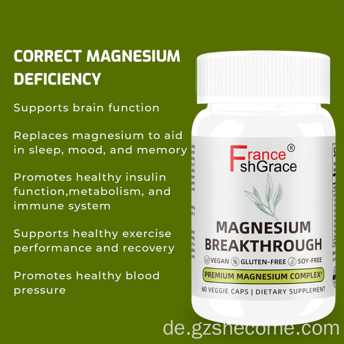 Shecome Magnesium-Durchbruchskapseln beruhigende Unterstützung